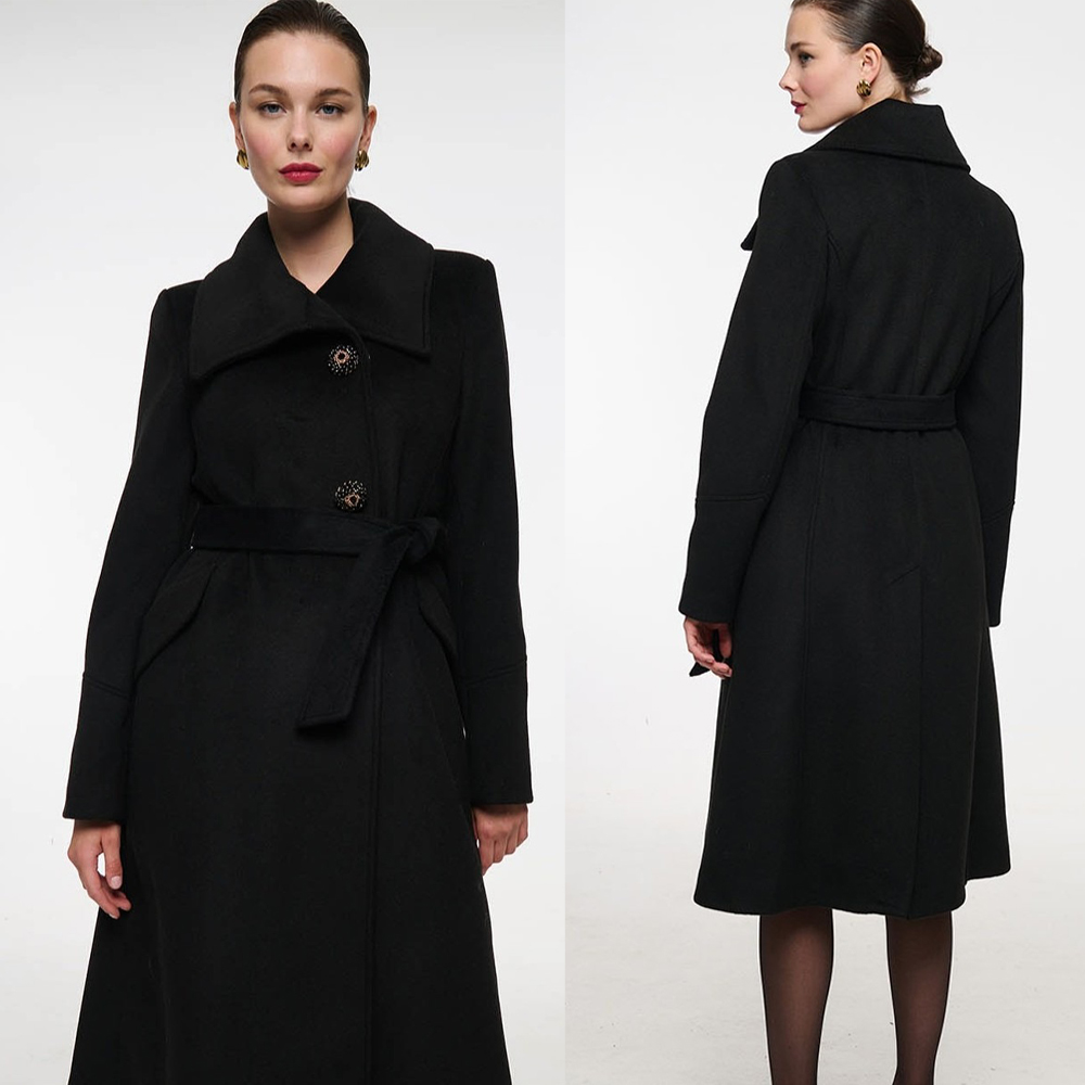Women'S Formal Wear Plus Size - Vintage preto gola feminina casaco de