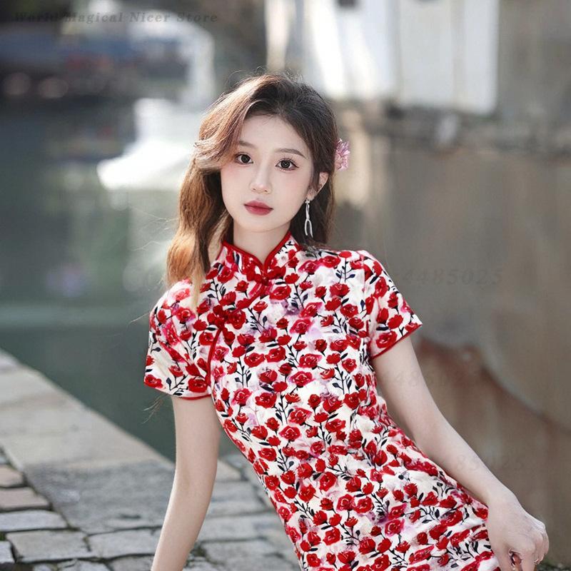 Novo Qipao Chinês Vintage Verm - Young Women'S Formal Wear avaliação e preço