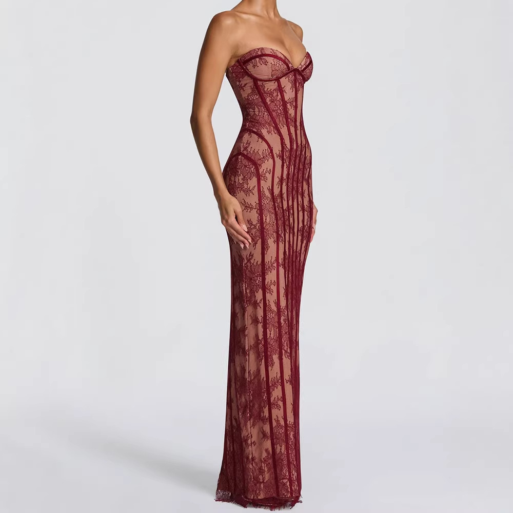 Vestido Maxi Bodycon Sem Alças - Woman Formal Wear avaliação e preço