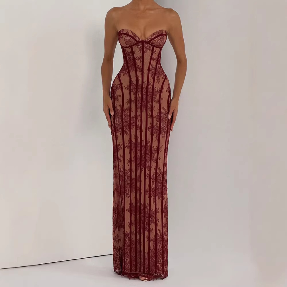 Vestido Maxi Bodycon Sem Alças - Woman Formal Wear avaliação e preço