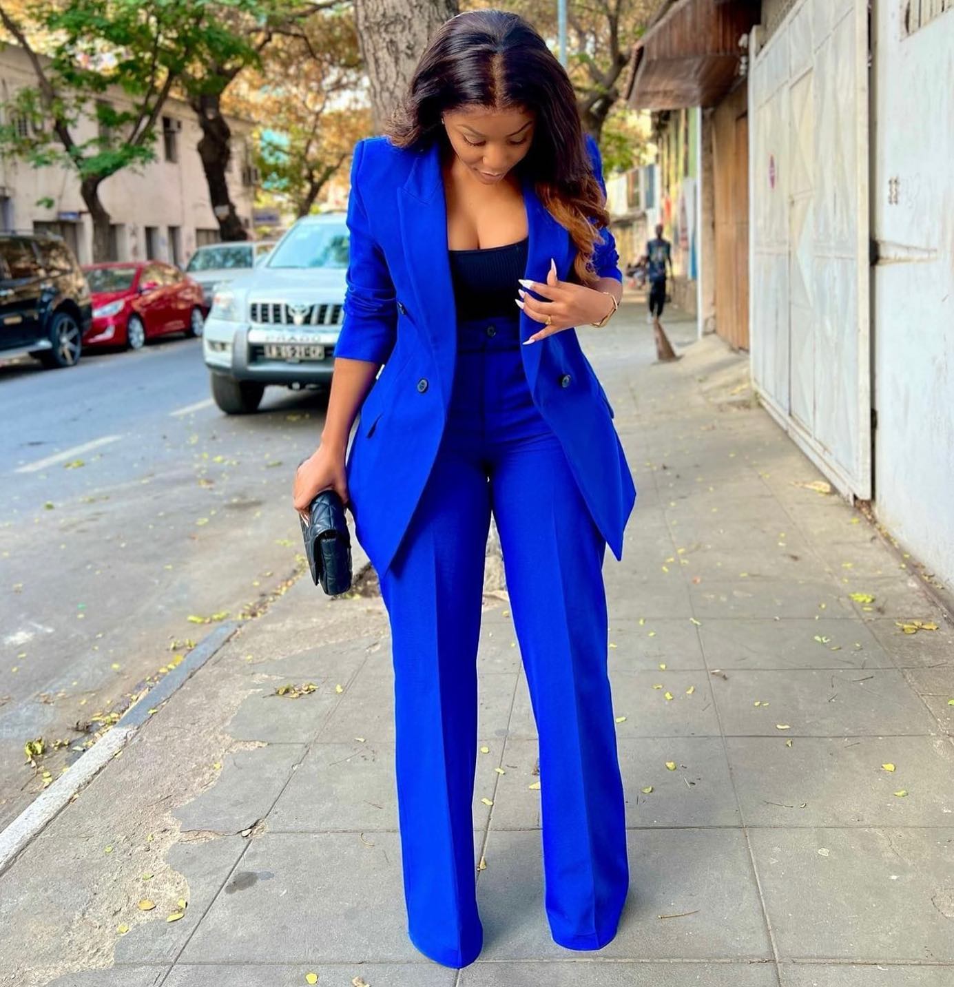 Azul real calças femininas ter - Women'S Formal Wear Plus Size avaliação e preço
